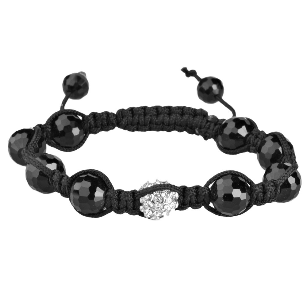 Нарукавная повязка из оникса с блестящими бусинами унисекс - ДИСКО-ШАР черный 2090₽