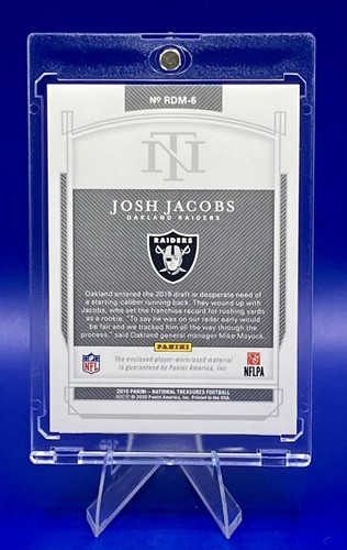 Josh Jacobs 2019 National Treasures Rookie parche doble #d 14/49 Packers RB - Imagen 14 de 16