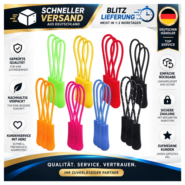 Zipper Pulls 40 StüCk 8 Farben ReißVerschlussverläNgerungen Nylon FüR Kleidung-image