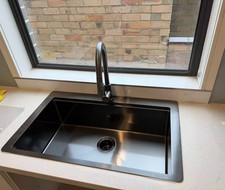 2026 Brushed Gunmetalstainless steel 304 Single bowl kitchen sink w tap hole