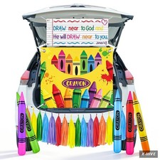 8 Pcs Halloween Religious Crayons Trunk or Treat Car Decorations Kit