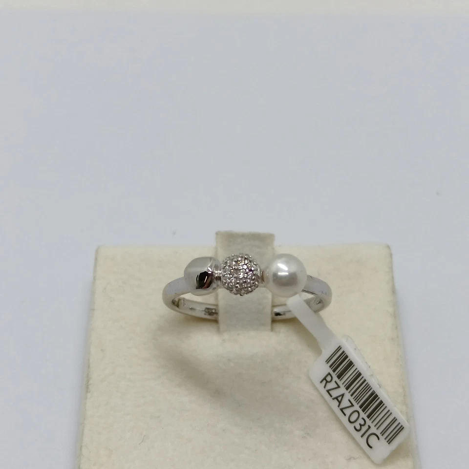 ROSATO GIOIELLI AZZURRA ANELLO DA DONNA IN ARGENTO 925 PERLA E ZIRCONI RZAZ031C - Immagine 2 di 4