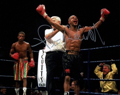 Steve ROBINSON Welsh Champion Boxer signed Autogramm 10x8 Foto mit COA