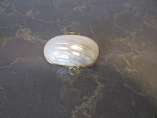 Art Deco Miniature Seashell & Brass Jewelery Trinket Box Purse Vintage ~ NEW!