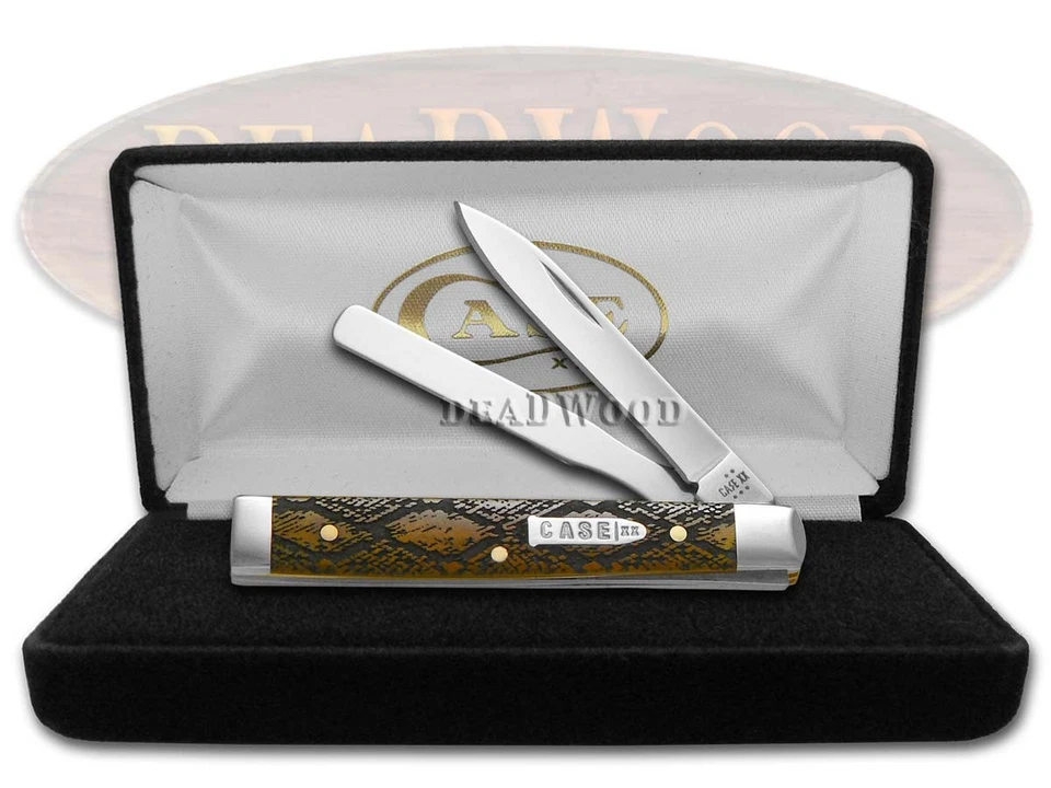 Cuchillo de bolsillo Case xx Baby Doc piel de serpiente hueso antiguo 12510SS acero inoxidable Foto 4 de 4