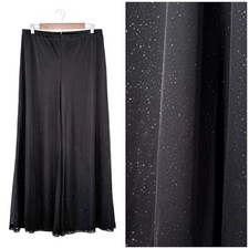 Vintage 90s Y2K Palazzo Dress Pants Evening Sparkle Chiffon Wide Leg Flowy USA L