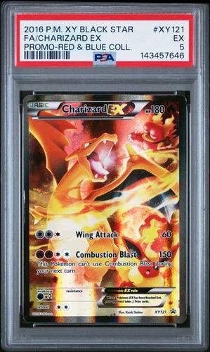 2016 POKEMON XY BLACK STAR PROMO RED & BLUE COLL FULL ART/CHARIZARD EX PSA 5