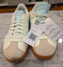 Adidas VL Court Base White Turquoise Grey Shoes Women's Sizes 6 - 10