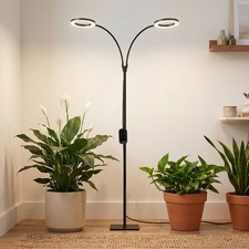 Grow Light for Indoor Plants Dual-Head Full Spectrum LED with 3/6/12/16H Timer