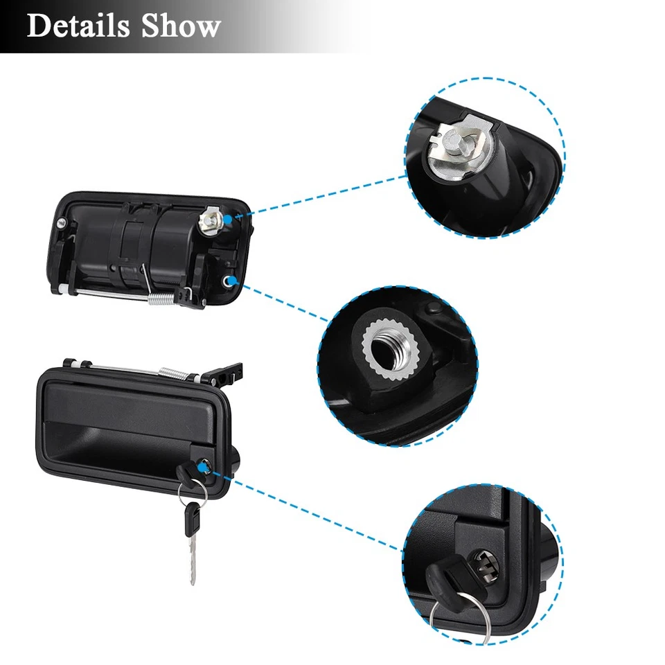 Manija de puerta delantera con cerradura para Chevrolet C1500 GMC K1500 1988-1994 2 PIEZAS 15742229 Foto 3 de 4