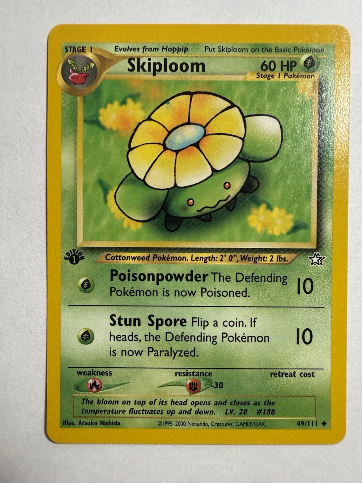 Skiploom 49/111 Neo Genesis 1st Edition Pokemon Card Uncommon - NM/mint