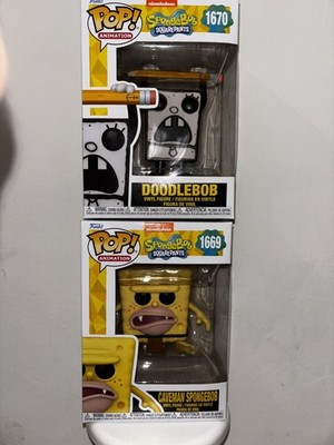 Funko Pop Set Doodlebob 1670 - Caveman Spongebob 1669