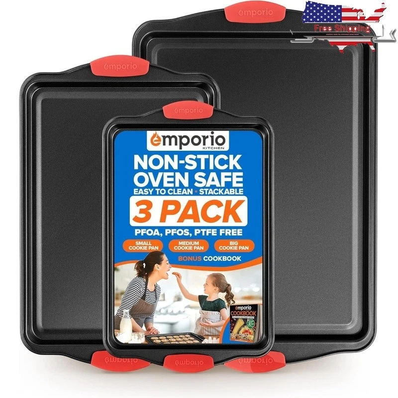 Nonstick Carbon Steel Baking Pan Set 3 Piece Oven Safe Easy Clean Durable New
Opens in a new window