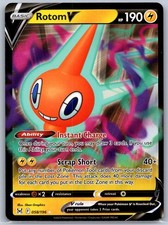 Rotom V 058/196 Holo Ultra Rare Lost Origin Pokemon Near Mint