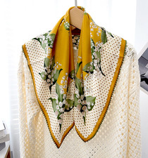 100 Mulberry Silk Shawl Bandana Scarf 65X65cm polka dot Print Neckerchief Wrap