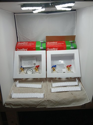 #ad 2PK Oatey Quadtro Washing Machine Outlet Box 1 4quot; Turn x 2quot; Hub 38528 OPEN BOX $39.89