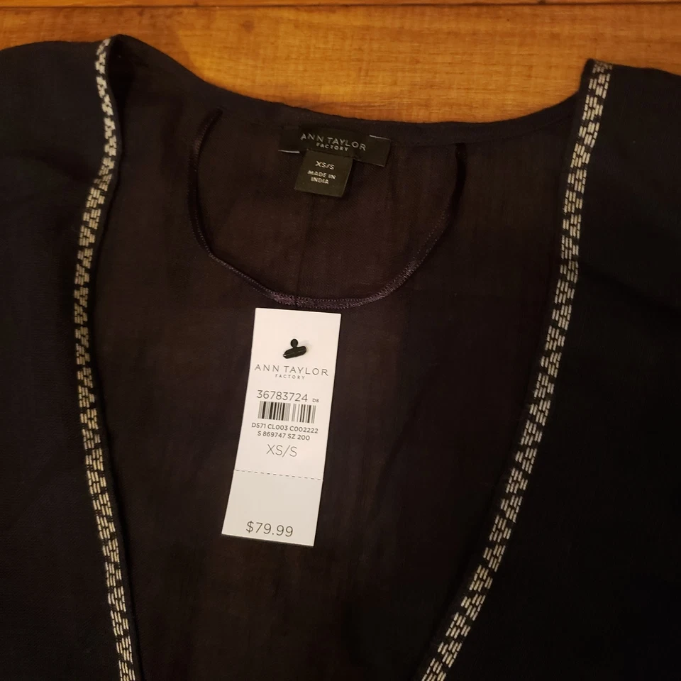 Traje de baño de lujo Ann Taylor cubierta de bikini negra XS/S Foto 2 de 4