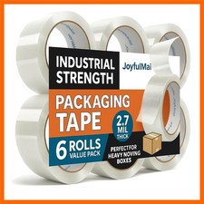 Clear Packing Tape, 6 Rolls 1.88inches Wide, 65 Yards Per Roll, 390 Total Yar...
