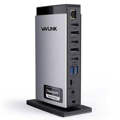 WAVLINK Triple Monitor DisplayLink Docking Station 100W Charging 4K 3HDMI 2DP