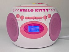 Hello Kitty Boom Box AM/FM Radio CD Player Aux-in KT2029BT Works RARE 2014 model