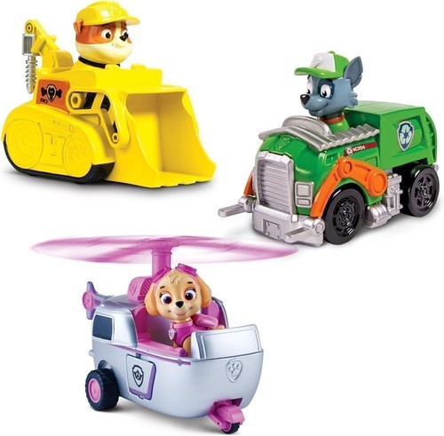 Paw Patrol Team Racers 3pk Vehicle Set Rubble, Rocky & Skye (OPEN/DAMAGED BOX) - Picture 6 of 9