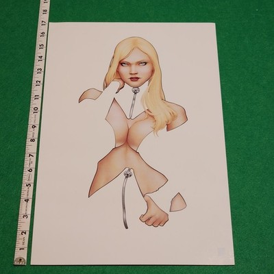 John Tyler Christopher Emma Frost White Queen Signed Negative Space Print Marvel