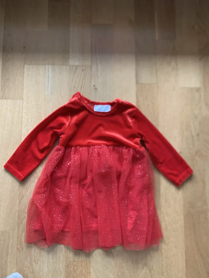 Kleid 68 Rot Glitzer Samt Weihnachten 