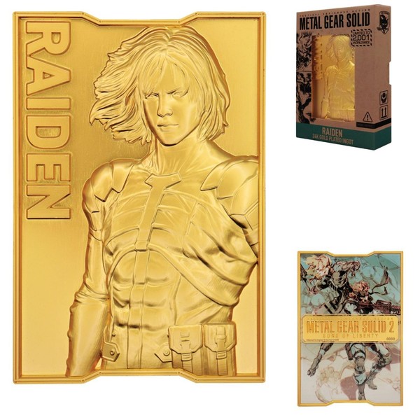 FaNaTtik Metal Gear Solid 2 – 24 Karat Vergoldeter Raiden-Sammelbarren – Offizie-image