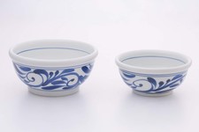 Tobeyaki Senzan Bowls Set of 2 Tobeyaki Bowls Arabesque Pattern Set  980ml/540ml
