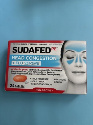 Sudafed Flu 24 Pills Exp 08/2027