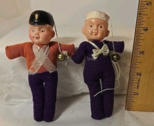 Vtg U.S.Navy Celluloid Head Sailor Doll Bell Hop Toy Japan Cloth Miniature