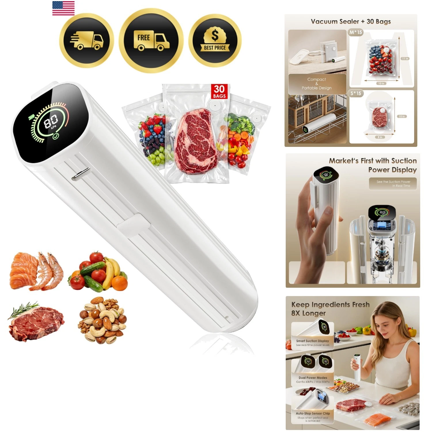 Compact Vacuum Sealer for Food Vacuum Sealer Machine + 30 Reusable Vacuum Bag...
Opens in a new wind