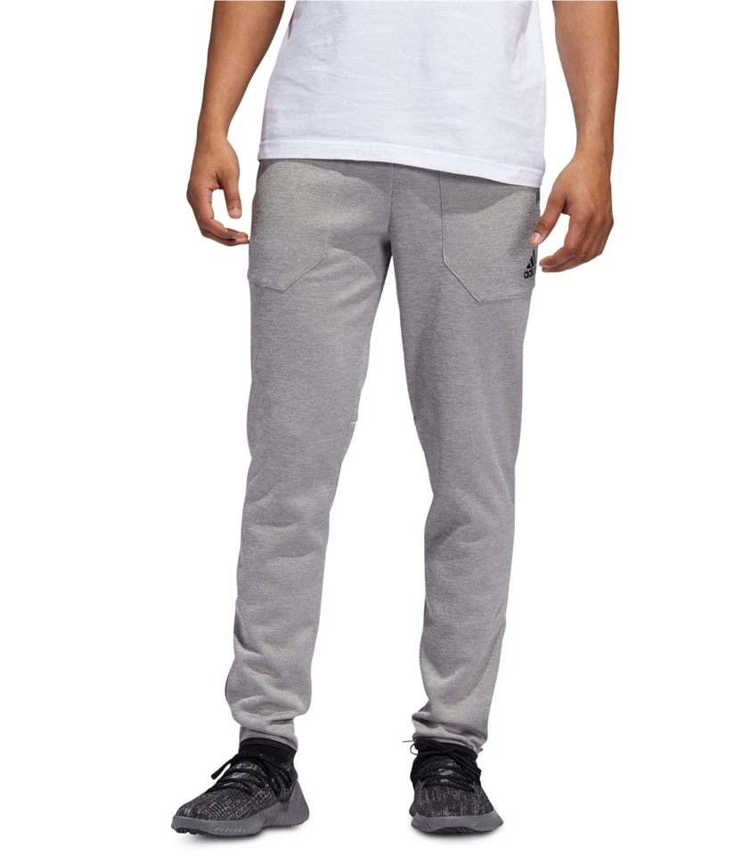 Adidas Mens Heathered Athletic Sweatpants, gray, L