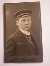 Würzburg - Student in Couleur mit Band und Mütze - 1910 - CDV / Studentika