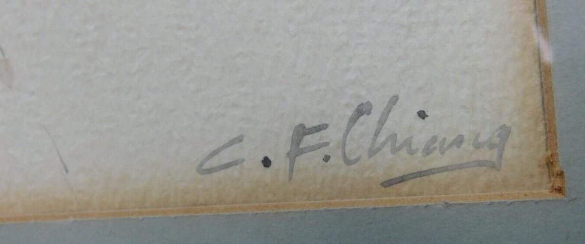 Vintage CHINESE PAINTING BIRD, BUTTERFLY & FLOWER SIGNED BY ARTIST