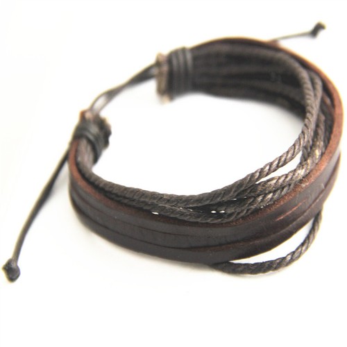 Men’s/Women’s: Unisex Genuine Leather & Rope Braided Adjustable Bracelet^ - Bild 10 von 14