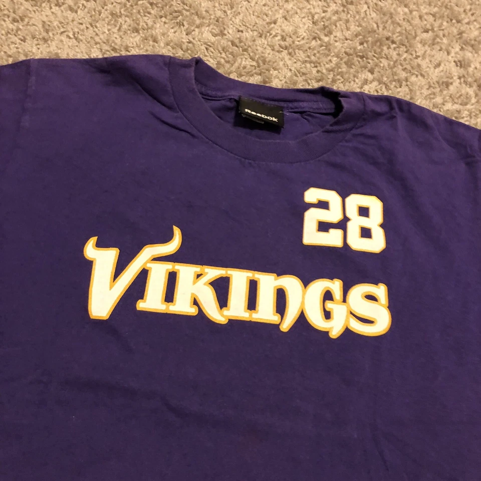Camisa Minnesota Vikings Juvenil Grande Púrpura Reebok Adrian Peterson NFL Niños U14 Foto 4 de 4