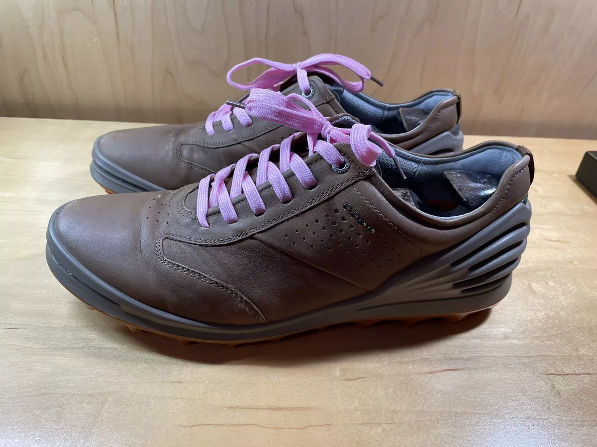 ECCO Cage Pro Golf Spikeless Shoes Size 43 EU 10 US Men Brown Faux