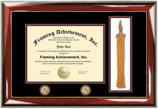 Double Logo Tassel University Diploma Frame Certificate College Degree Plaque