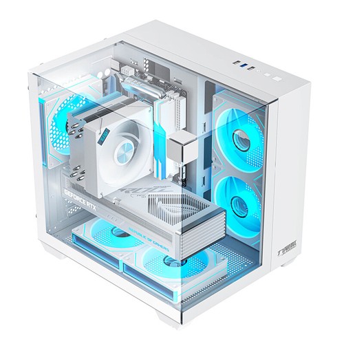 270 Degree Transparent Computer Case Desktop PC Tower For M-ATX/ITX Motherbo-qe - Afbeelding 7 van 14