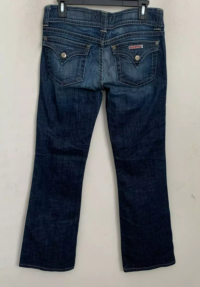 Hudson Jeans Flare Signature Logo Flap Button Pockets Zip Medium Wash Size  29 | eBay