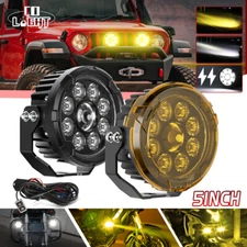 Colight 5" 240W LED Work Lights Pods Bar Spot Offraod Driving Lamp+Amber Covers