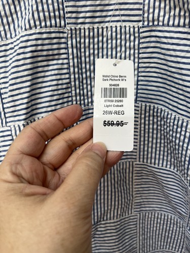 NUEVO CON ETIQUETAS LL Bean Shorts Mujer Talla 26W Azul Blanco Rayas Seersucker Chino Bermuda - Imagen 3 de 8