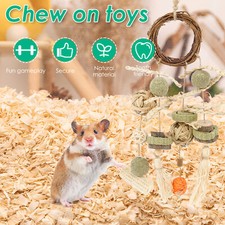 2 Pcs Rabbit Chew Toys Natural Wood Hamster Toys Set Safe Bunny Cage qrgVm