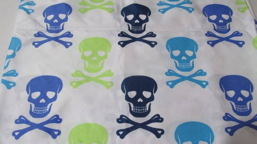 Betsey Johnson Fabric Shower Curtain Skull Party Multi-Color 72" x 72"