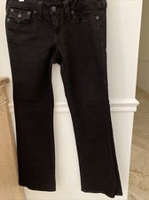 True Religion Womens Size 30 Black Low Rise Becky Flare Jeans Made In USA