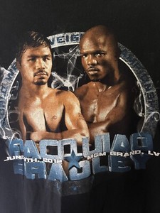 Manny Pacquiao vs Bradley 2012 MGM Grand Men's T-Shirt Size XL TOP RING