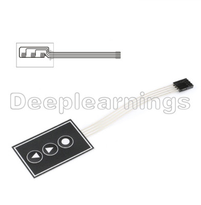 2PCS 1x3 Matrix Array 3Key 1*3 Keys Membrane Switch Keypad Keyboard 36*55mm NEW