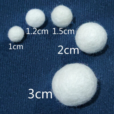 20Pcs White Solid Wool Felt Balls Craft DIY Earrings Hair Accessories  Christmas UK