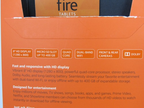 Amazon Fire HD 8 CON ALEXA 32 GB SCATOLA VUOTA - Foto 3 di 4